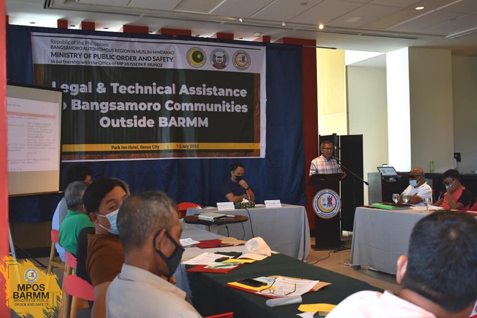 MPOS holds Legal and Technical Assistance to Bangsamoro Communities Outside BARMM through BTA MP Muñoz Transitional Development Impact Fund (TDIF)